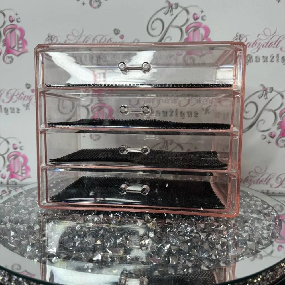 Makeup organizer 4 drawer Clear Pink Acrylic Drawer Organizer